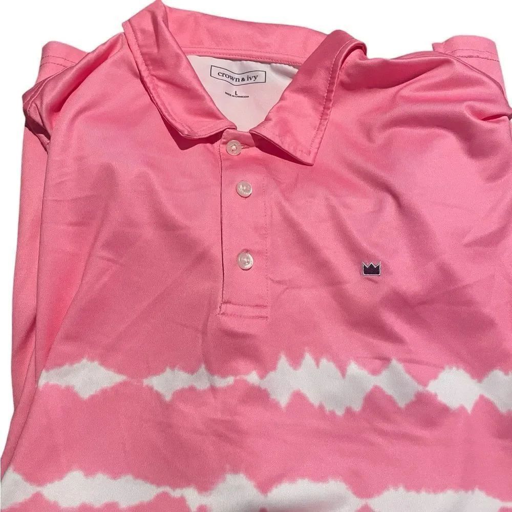 Crown size large Pink and White Polo Shirt excellent condition